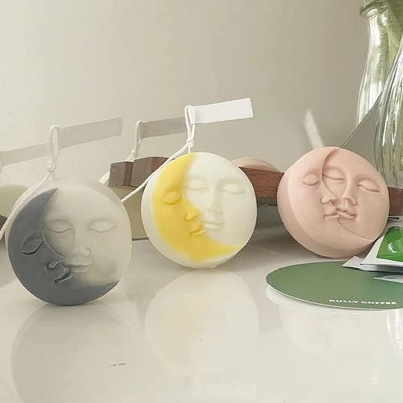 Candle Molds - Silicone Mold for Candles Making, DIY 3D Moulds for Soy Wax, Beeswax, Scented Candle, Valentine's Day Gifts (Moon) - Image 4