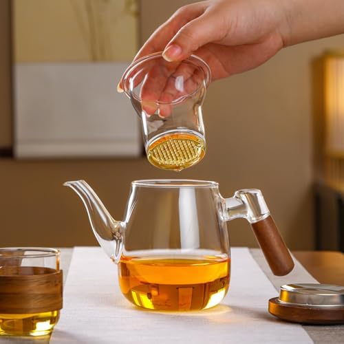 Glass Teapot, 600ml Borosilicate with Infuser, Stovetop & Microwave Safe, Non-Drip Spout, Ergonomic Handle - Image 3