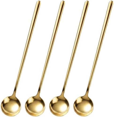 4-Pack Gold Coffee Spoons, 6.7’’ Long Handle Teaspoons by Unknown