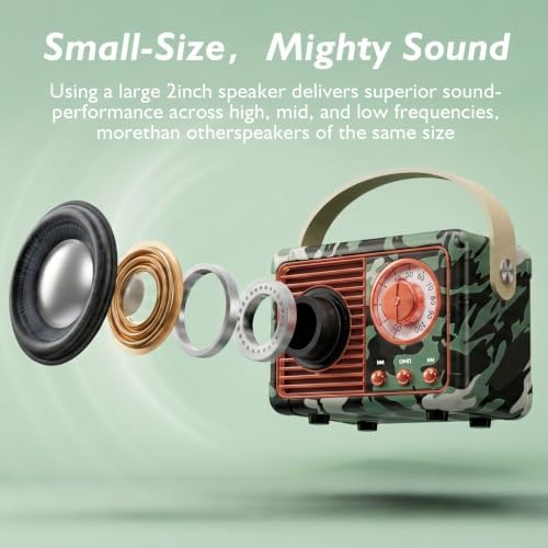Dosmix Retro Bluetooth Speaker,Vintage Decor,Mini Gift for Men Women Girls - Image 6