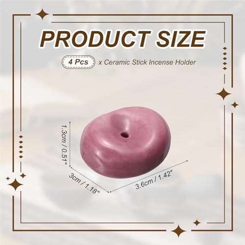 uxcell 4Pcs Ceramic Incense Holder Stick Incense Burner Holder Pink - Image 2