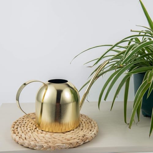 IMEEA 30oz Indoor Plant Watering Can Stainless Steel Long Spout, Gold - Image 6