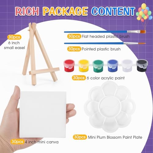 ESRICH 30 Set Canvas Painting Kit, Mini Acrylic Paint Set - Image 2