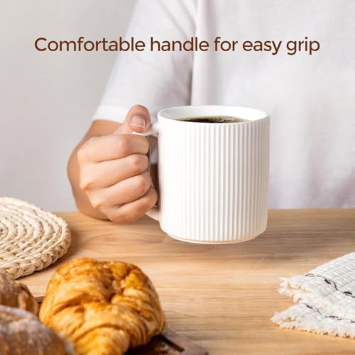 theterra Ceramic Coffee Mugs Set of 4, 14.2 oz Coffee Cups with Handle - Image 5