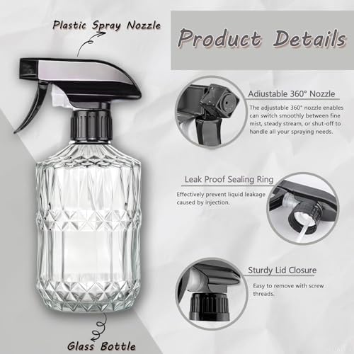 Clear Glass Handheld Spray Bottle, 2pack - Image 4