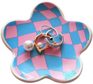 Teen Girls Gifts Trendy Stuff Preppy Room Decor Bedroom Decor Aesthetic Dorm Decor Aesthetic Stuff Checkered Jewelry Tray by OVENKEI