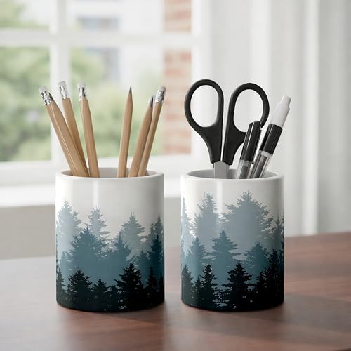 Ceramic Pen Holder Desk Accessories Brush Holder Pencil Holder Organizer - Image 5