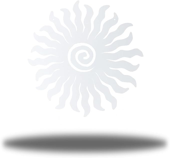Riverside Designs Sunburst Metal Wall Art Steel Outdoor Decor - Heavy-Duty and Waterproof - Made in USA (18", White)