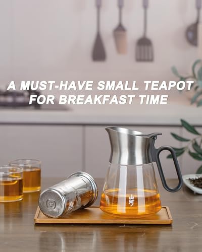 ZENS Glass Teapot with Infuser with 2 Cups for Loose Tea Steeper - Image 5