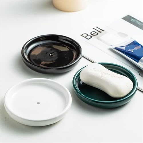 Holder Round Self Draining Small Ceramic Tray Cute Jewelry Soap Dish - Image 3
