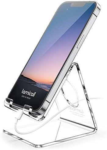 Lamicall Clear Acrylic Cell Phone Stand, Office Desk Decor Accessories by Lamicall