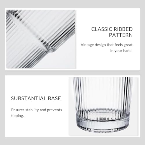 Glass Cups with Lids and Straws, 20oz Ribbed Glass Tumbler for Iced Coffee, Clear Drinking Glass with Reusable Glass Straw, Leak-Resistant Lid, Fit for Cup Holder, Dishwasher Safe - Image 5