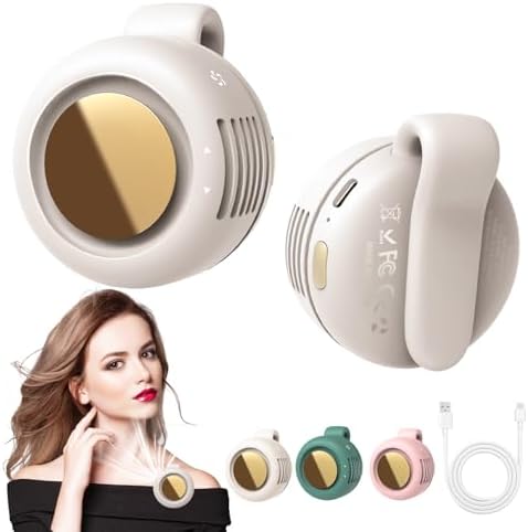 Portable Silent Mini Bladeless Fan Clip On, Small Fan Clip on for Shirt & Waist, Adjustable 3-Speed Suspended Whirlwind Fans, For Outdoor & Travel & Office, Travel Accessories, Gift by Unknown