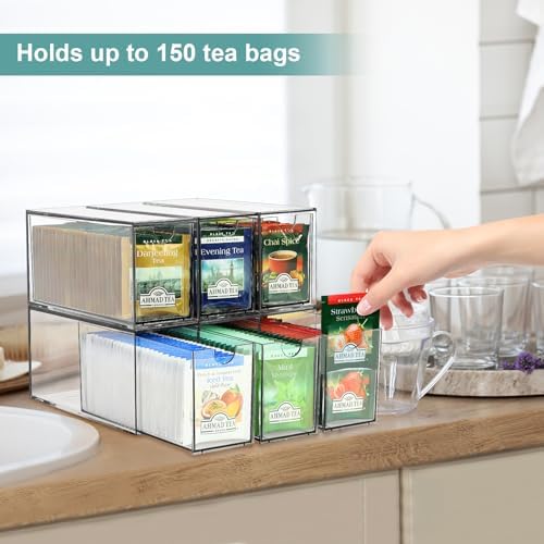 LANLISA Acrylic 6 Pack Tea Bag Organizer and Storage - Image 6