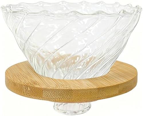 Gute Glass Pour Over Coffee Dripper with Bamboo Stand & Handle,1-4 Cups by GUTE