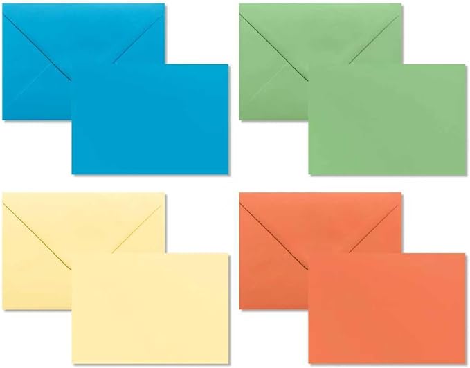 50 Pack Blank cards and envelopes,A7Self-Adhesive Envelopes with aestheticsFold Cards 5x7 for Wedding, GreetingCards, Baby Shower, Letter Mailing. (Sunny Vibrant Tones)