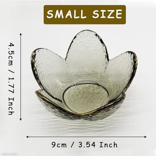 Flower Ring Dish Jewelry Tray, Glass Jewelry Dish Tray, Cute Room Decor Small Trinket Dish, Nightstand Jewlery Ring Holder, Bathroom Jewlery Plate Bowl for Earring Gift for Women (Smoky Black) - Image 2