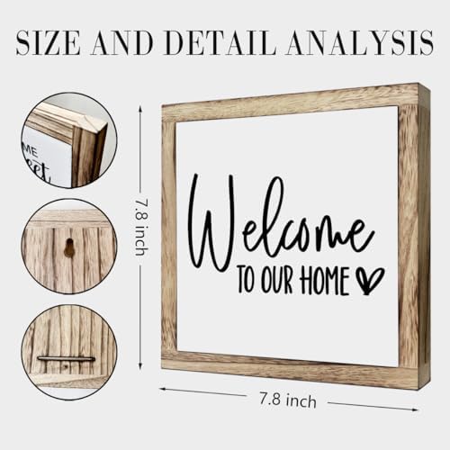 Welcome Sign, Wooden Box Signs for Home Decor, Freestanding Welcome Sign, Farmhouse Entryway, Front Door, Porch, Housewarming Tabletop, Welcome To Our Home (A1) - Image 2