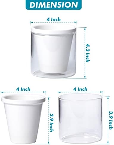 D'vine Dev Self-Watering White Terracotta Planter Pot, 4 in, 37-X-A-2 - Image 3