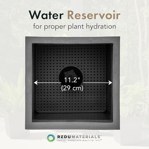 Tierra Verde Citadel Serenity Self-Watering Square Planter, Black, 14" - Image 5