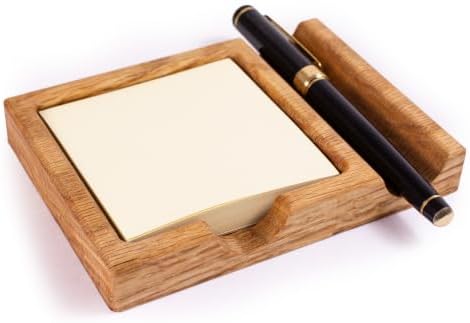 Handcrafted Solid Oak Desk Organizer, Wood Tray for Notes and Pens by Vorovale