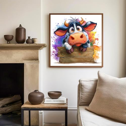 Cow Paint by Numbers Kit for Kids, 8x8 inch - Image 3