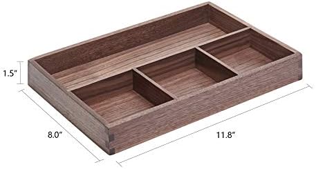 pandapark Wood Organizer Tray,Black Walnut,Desk & Drawer Storage Box (Walnut Master) - Image 2