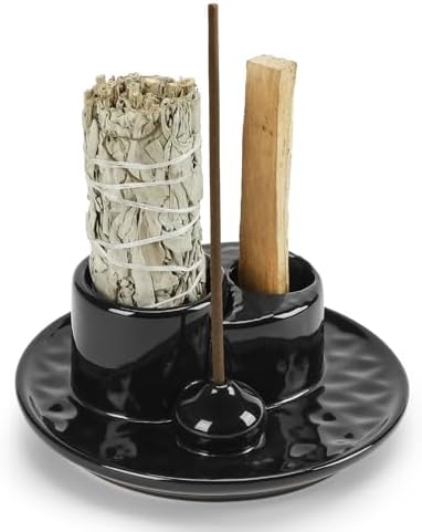 Ceramic Palo Santo and Sage Incense Holder, Black by ToolSentryX