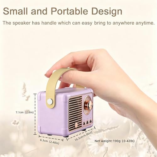 Vintage Bluetooth Speaker Gifts for Women Teen Girl Gifts Purple - Image 2
