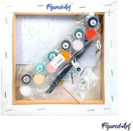 Figured'Art Mini Paint by Numbers Kit for Adults with Frame Travel Poster Amsterdam Small Format 8"x8" - Craft Art Painting DIY Canvas Already Stretched on a Wooden Frame - Image 5