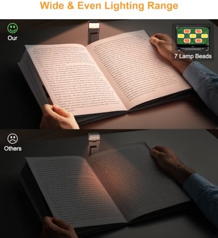 Gritin Book Light Rechargeable, Clip on LED Reading Light for Books in Bed - Image 5