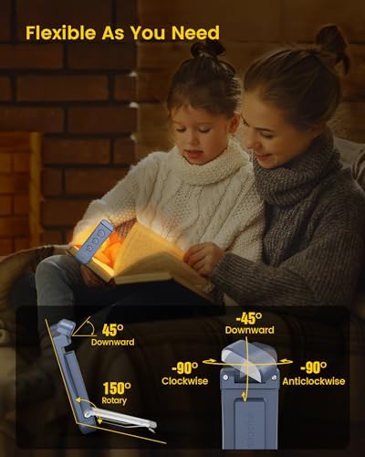 Glocusent USB Rechargeable Book Light, Portable Clip-on LED Reading Light - Image 5