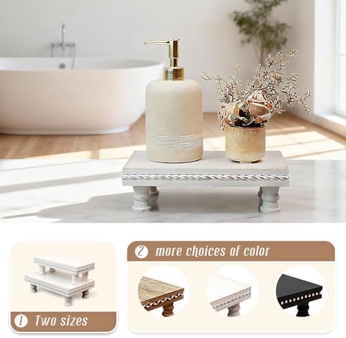 Bathroom Tray Pedestal Stand, Waterproof Wood Riser for Bathroom Counter - Image 6