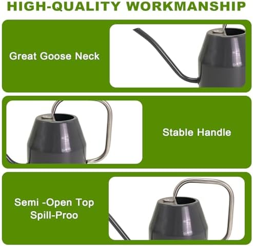 Metal Watering Can with Removable Spout, Galvanized Watering Can, Perfect Plant Watering Can for Indoor Use and for Outdoor Use (0.5 Gallaon, Black), W2315PG - Image 4