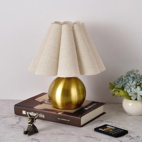 Ziqqeelam Rechargeable Cordless Small Table Lamp, Battery Operated Remote Control Gold Mini Table Lamps for Bedroom Nightstand, Cute Small Table Lamp for Small Spaces for Kitchen Counter, Bookshelf - Image 6