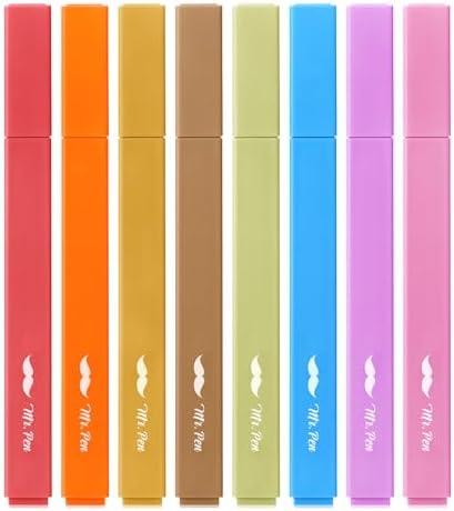 Mr. Pen- Aesthetic Highlighters No Bleed, 8 Pack, Assorted Colors | Chisel Tip, Cute Highlighters Assorted Colors for Journaling, Highlighting, Underlining, Fast Dry, Back to School Supplies by MrPen