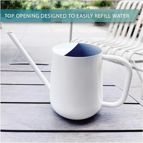 Metal Indoor Plant Watering Can with Long Spout 1000ml - White - Image 5
