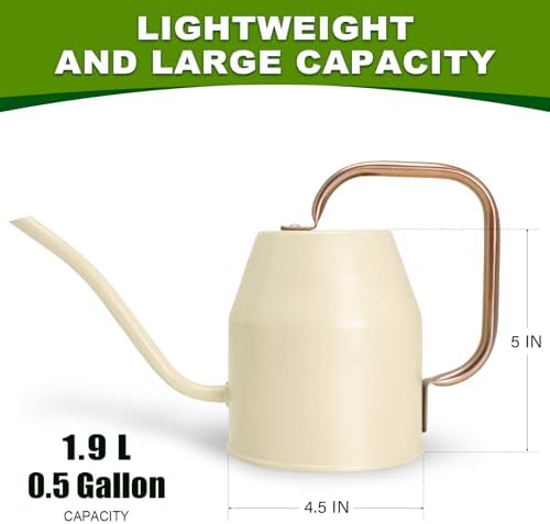 Metal Watering Can with Removable Spout, Galvanized Watering Can, Perfect Plant Watering Can for Indoor Use and for Outdoor Use (0.5 Gallaon, White), W2315PC - Image 2