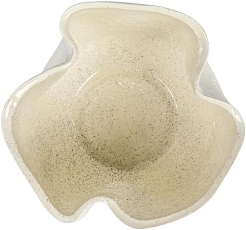 Bloomingville 7.25 Inches Stoneware Ruffled Planter with Sand Finish and Reactive Glaze, Holds 4 Inches Pot, White - Image 4
