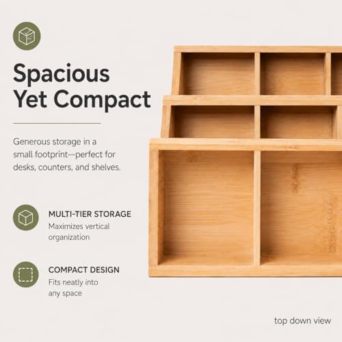 Theodore Tea Bag Organizer – Wooden Tea Organizer and Storage for Home, Kitchen, Office – 180 Tea Bag Holder - Vertical Display Tea Box. Also for Coffee Pods, Sugar, Sweeteners and Creamers. - Image 3