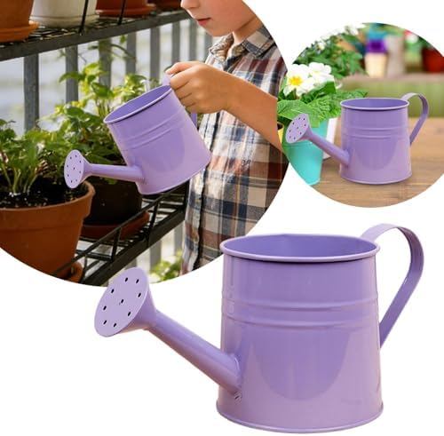 Small Watering Can, 1L Metal Flower Garden Watering Can, Gardening Tool Accessories for Outdoor Indoor Plants Lawn (Purple) - Image 7