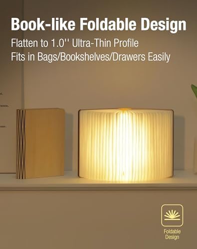 5.7 in Wooden Book Lamp, Book Lovers Gifts,Teacher Appreciation Gifts - Image 2
