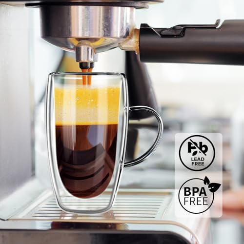 PARACITY Double Wall Glass Coffee Mugs 16OZ with Bamboo Lid/Spoon, Glass Coffee Cups Set of 2 with Handle, Insulated Clear Coffee Mug, Perfect for Latte, Cappuccino, Espresso, Hot Beverage, Tea - Image 6