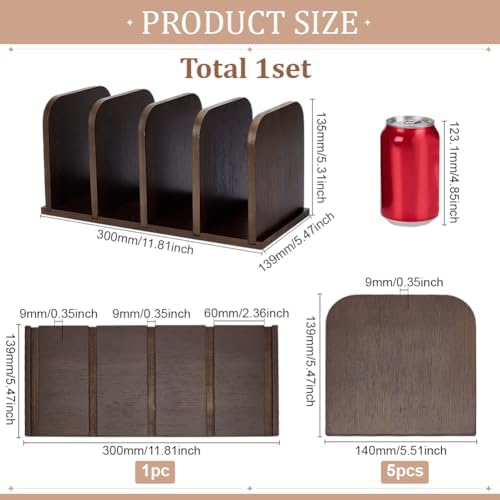 FINGERINSPIRE Desk Organizer Mail Holders 12x5x6 Inch 4 Compartments Bamboo Desk File Storage Stands Document Sorting Rack for Office, Home, School Desktop Organization - Image 2
