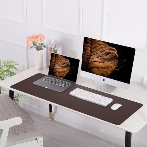 AFIING Cork Desk Mat 55" x 17", Dual-Sided Natural Cork & PU Leather Desk Pad, Non-Slip Waterproof Large Mouse Pad for Office, Home & Gaming (Coffee) - Image 6