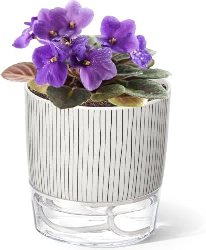 Self Watering Pots for Indoor Plants, 4 Inch Self Watering Flower Pots by Samhe