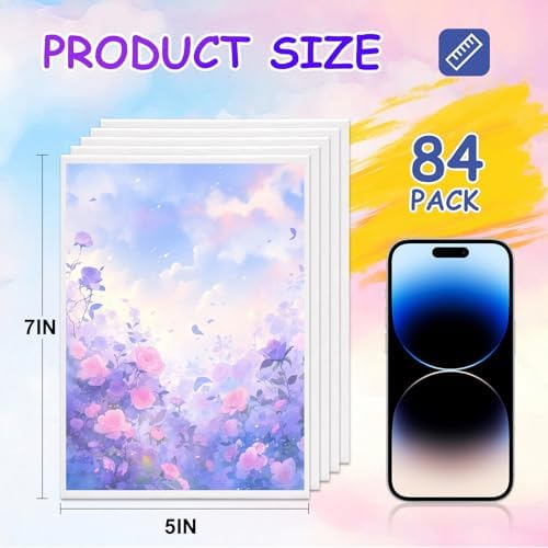 FUMILE Canvas Boards for Painting 5x7 Inch, 84 Pack Small Canvases Value Pack, Primed Acid-Free Blank Canvas Panels for Beginners & Artist, Painting Canvas for Classroom and Painting Parties., White - Image 2