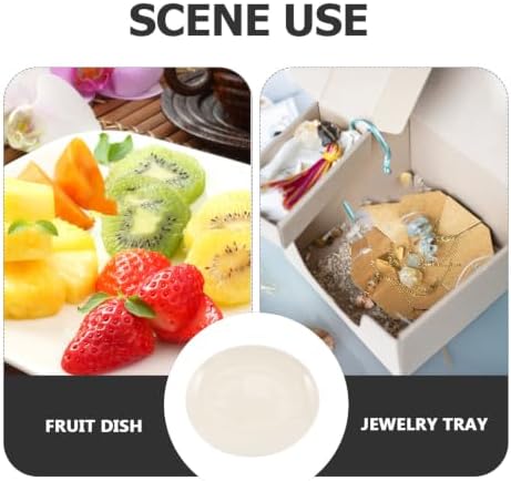SUPVOX Ceramic Dessert Tray Cute White Jewelry Dish for Vanity Storage - Image 3