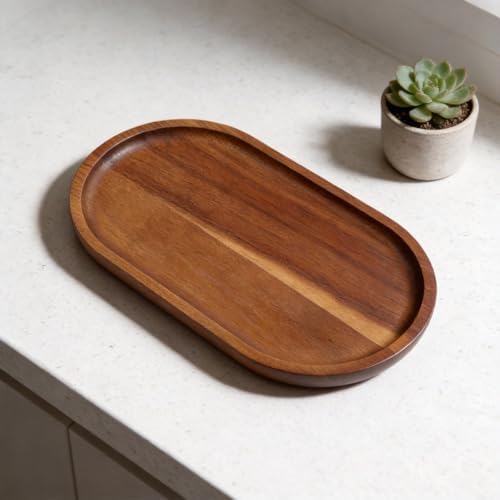 Rectangular Wooden Serving Tray for Tea, Coffee, and Desserts - Natural Wood Finish with Smooth for Home, Kitchen, or Café Decor - Elegant Japanese(TP02（Small）) - Image 5