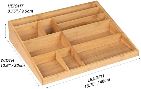 Theodore Bamboo Desk Organizer, 10 Compartment Desktop Organizer for Office Supplies, Mail, Pens and Notebooks, Wooden Countertop Organizer for Home Office Desk - Image 5